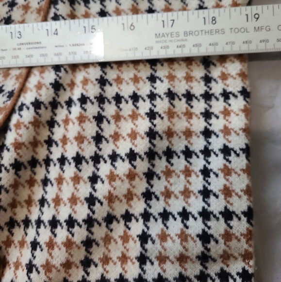 Marled Reunited Clothing Sweater Cardigan Blazer Womens SZ Sm. Navy Houndtooth - Picture 10 of 11